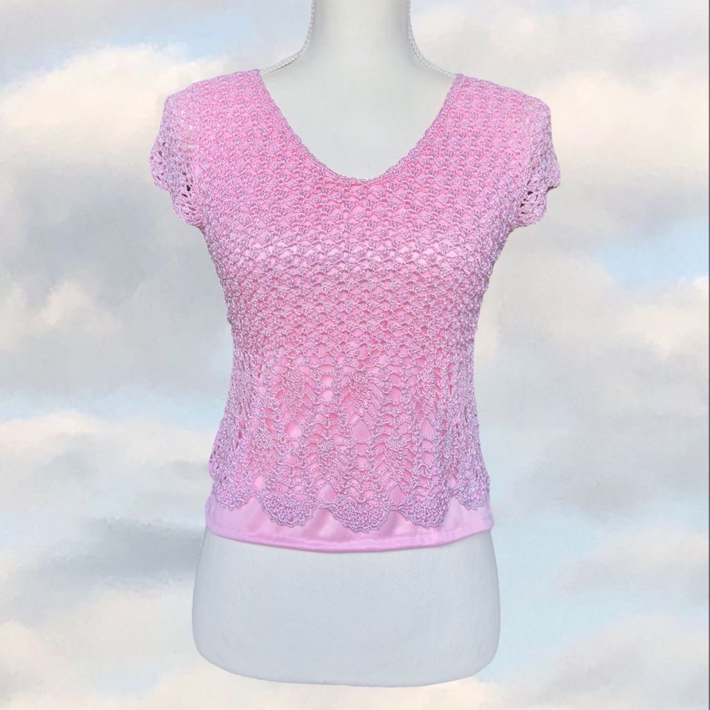 Y2K crotchet baby tee